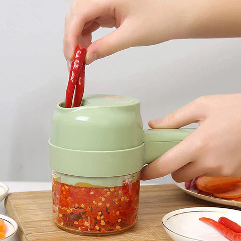Rechargeable 4 in 1 Electric Vegetable Cutter | قطاعة خضار كهربائية متعددة الوظائف – KSA
