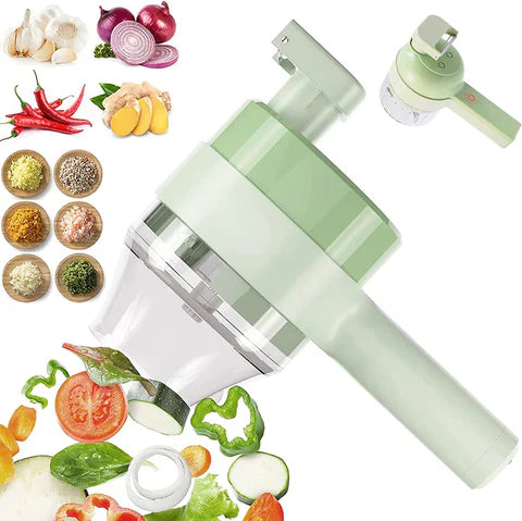 Rechargeable 4 in 1 Electric Vegetable Cutter | قطاعة خضار كهربائية متعددة الوظائف – KSA