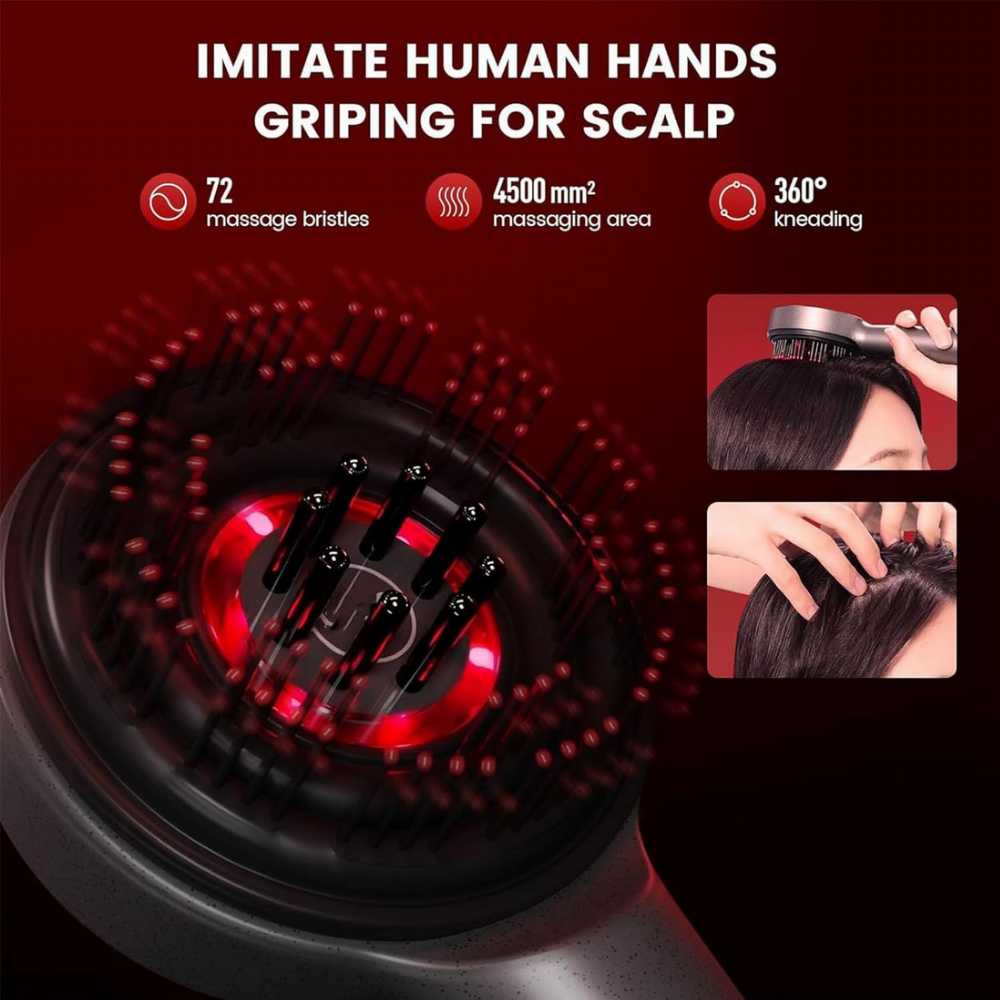 Scalp Massager Brush – فرشاة مساج فروة الرأس لتنشيط الدورة الدموية (Red)