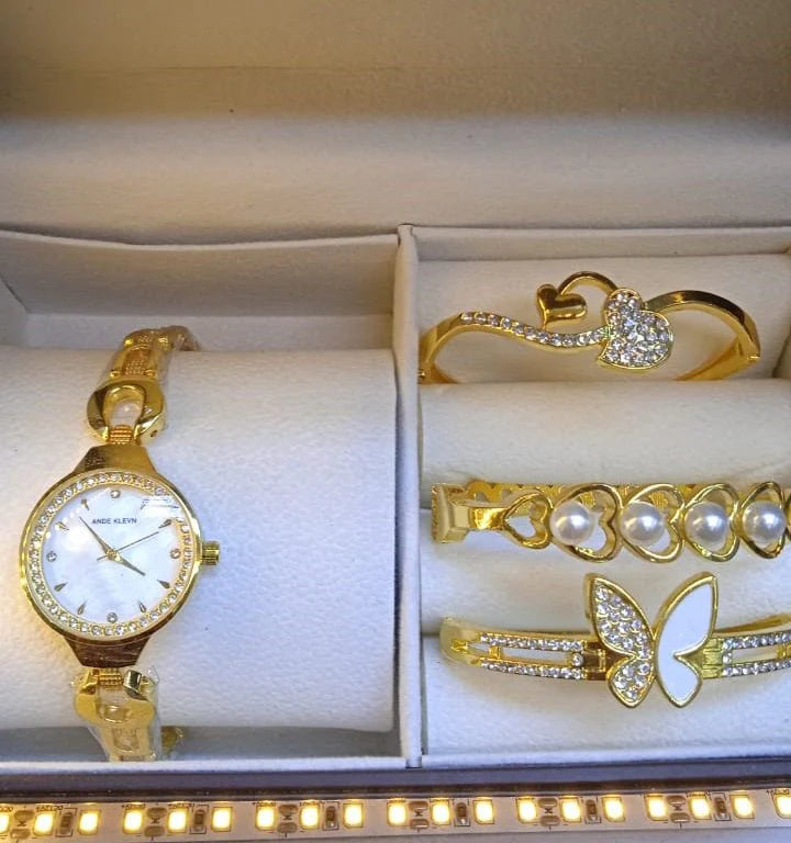Luxury Women Watch Jewelry Set | Elegant Style | طقم نسائي فاخر
